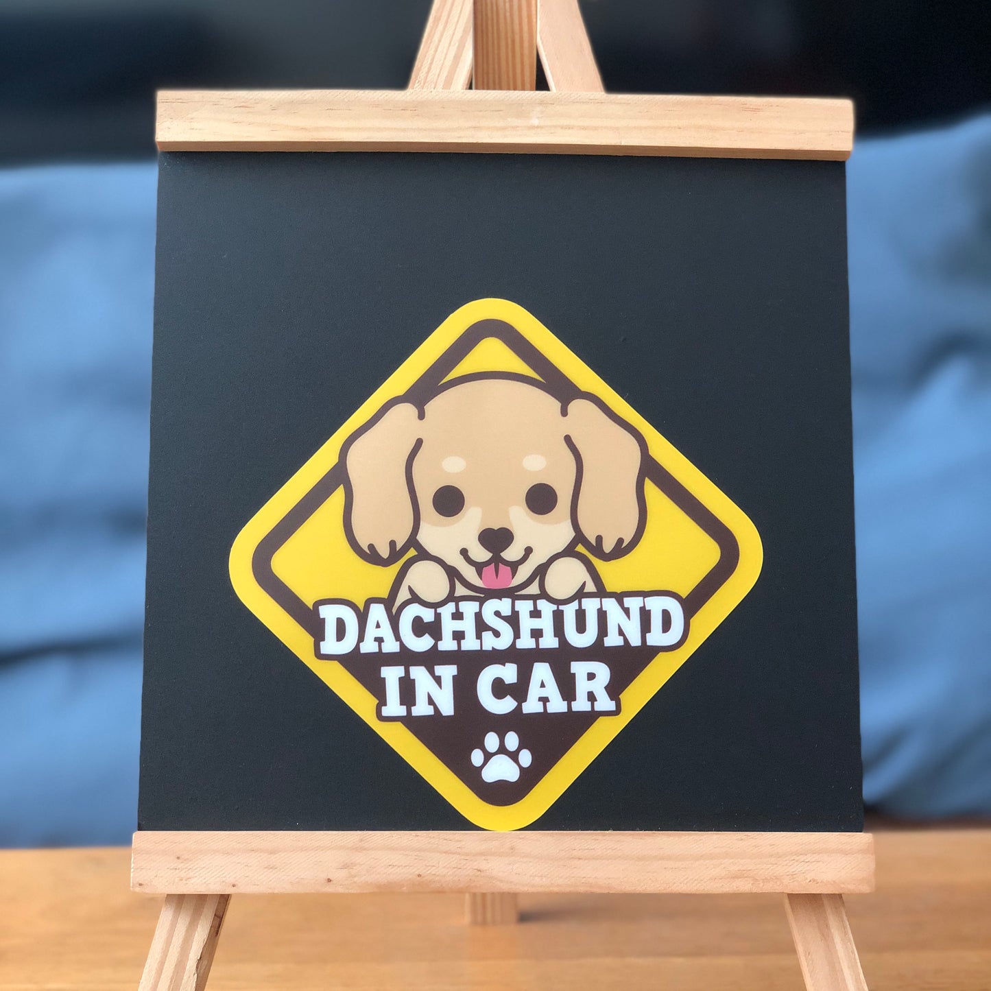Dachshund Glass Reverse Car Stickers-In Car 臘腸狗玻璃反車貼-坐車車