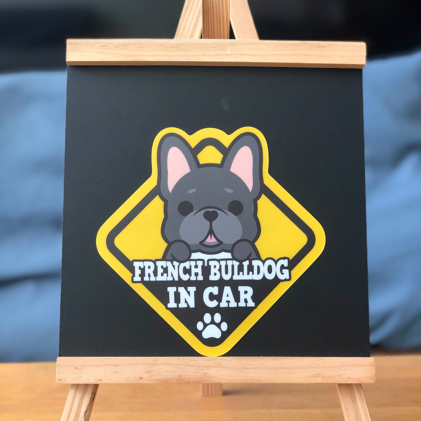 Frenchie Glass Reverse Car Stickers-In Car 法鬥玻璃反車貼-坐車車