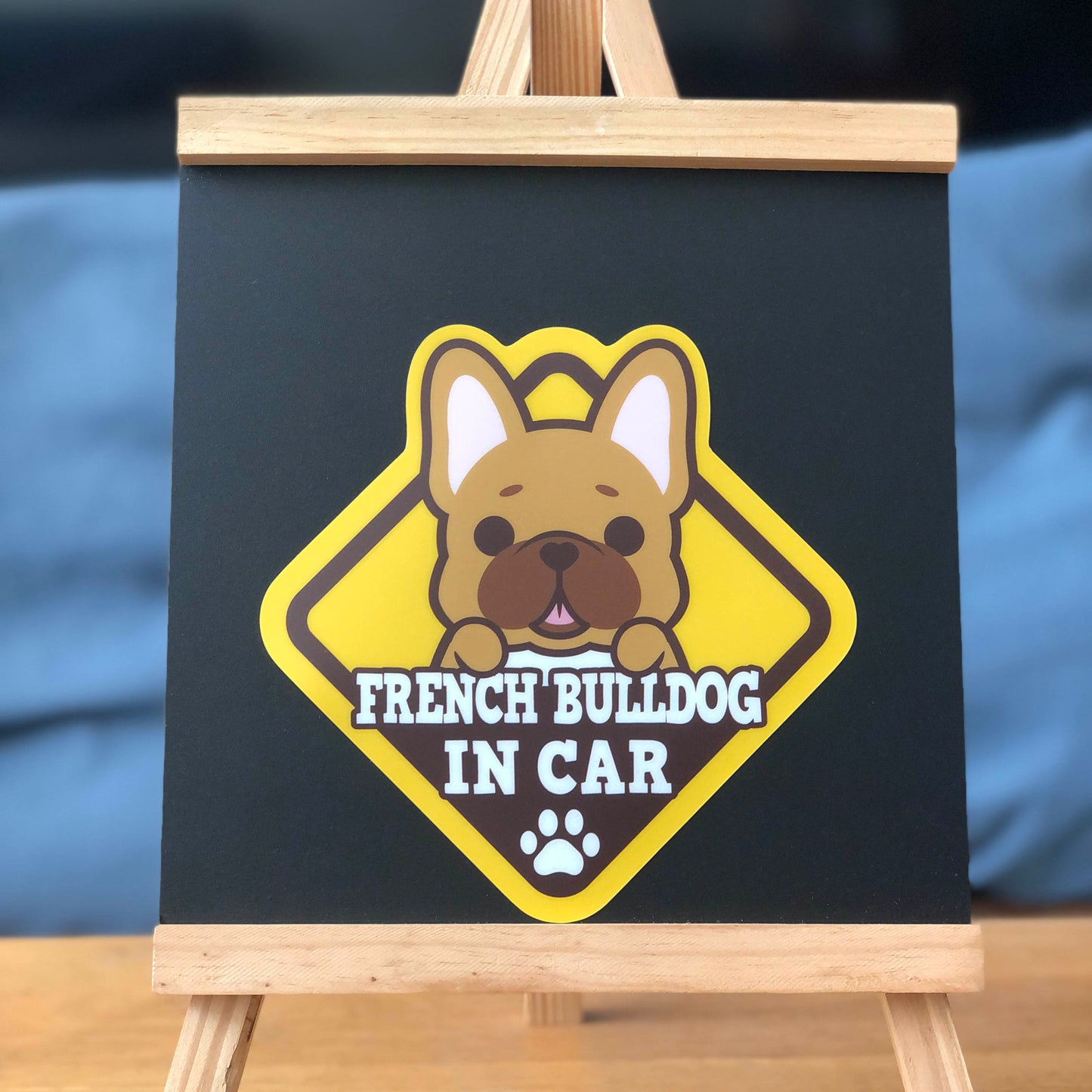 Frenchie Glass Reverse Car Stickers-In Car 法鬥玻璃反車貼-坐車車