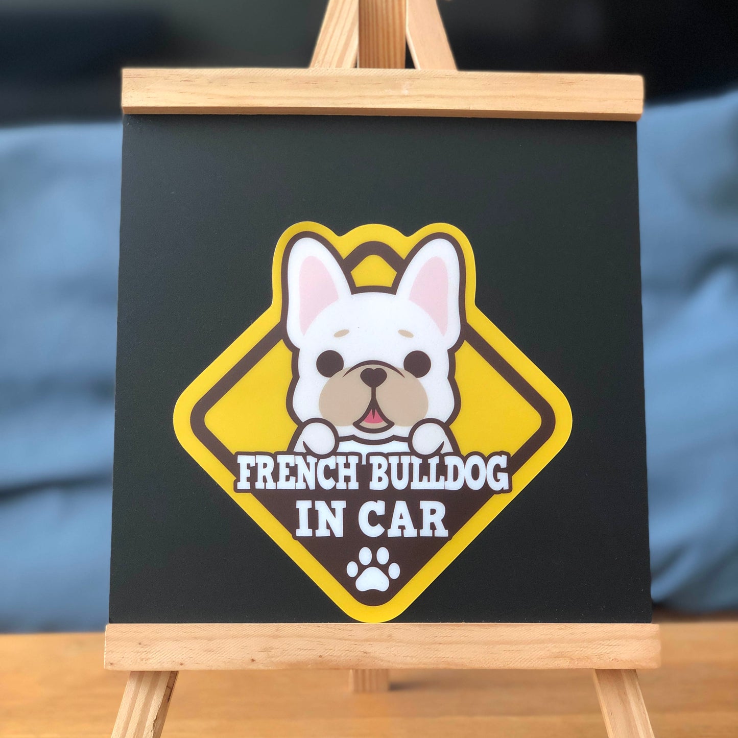 Frenchie Glass Reverse Car Stickers-In Car 法鬥玻璃反車貼-坐車車