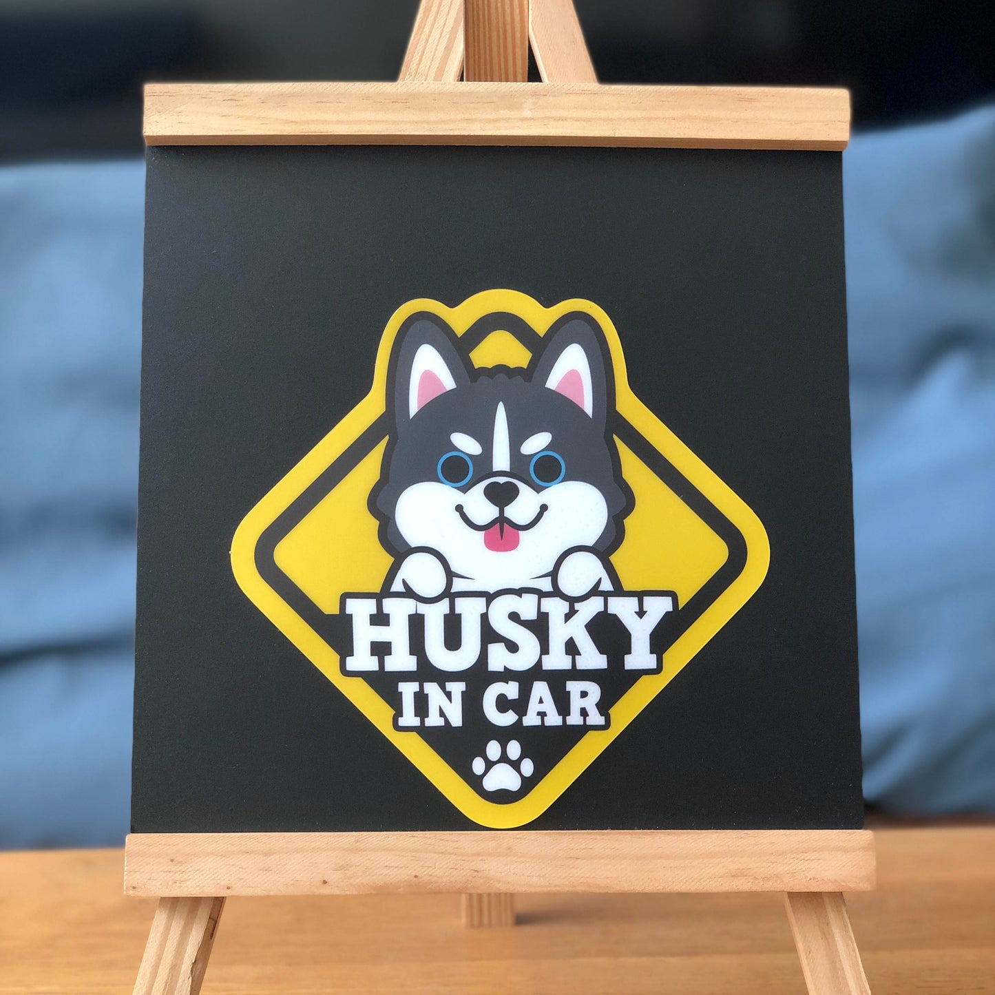 Husky Glass Reverse Car Stickers-In Car 雪橇狗玻璃反車貼-坐車車
