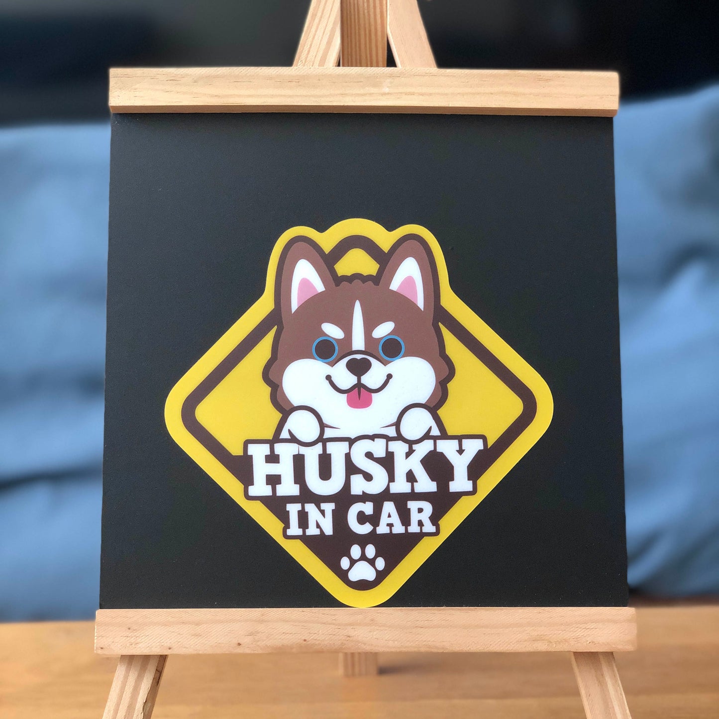 Husky Glass Reverse Car Stickers-In Car 雪橇狗玻璃反車貼-坐車車