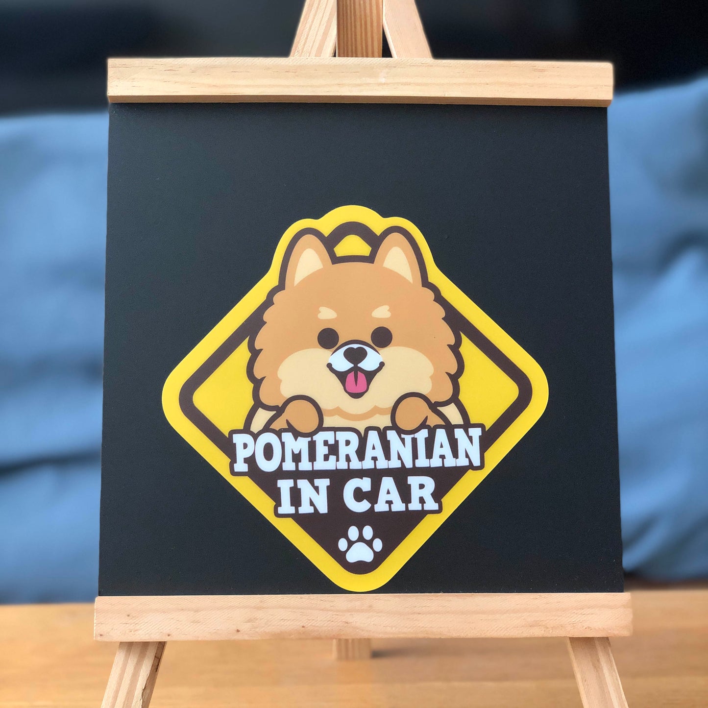 Pomeranian Glass Reverse Car Stickers-In Car 松鼠狗玻璃反車貼-坐車車