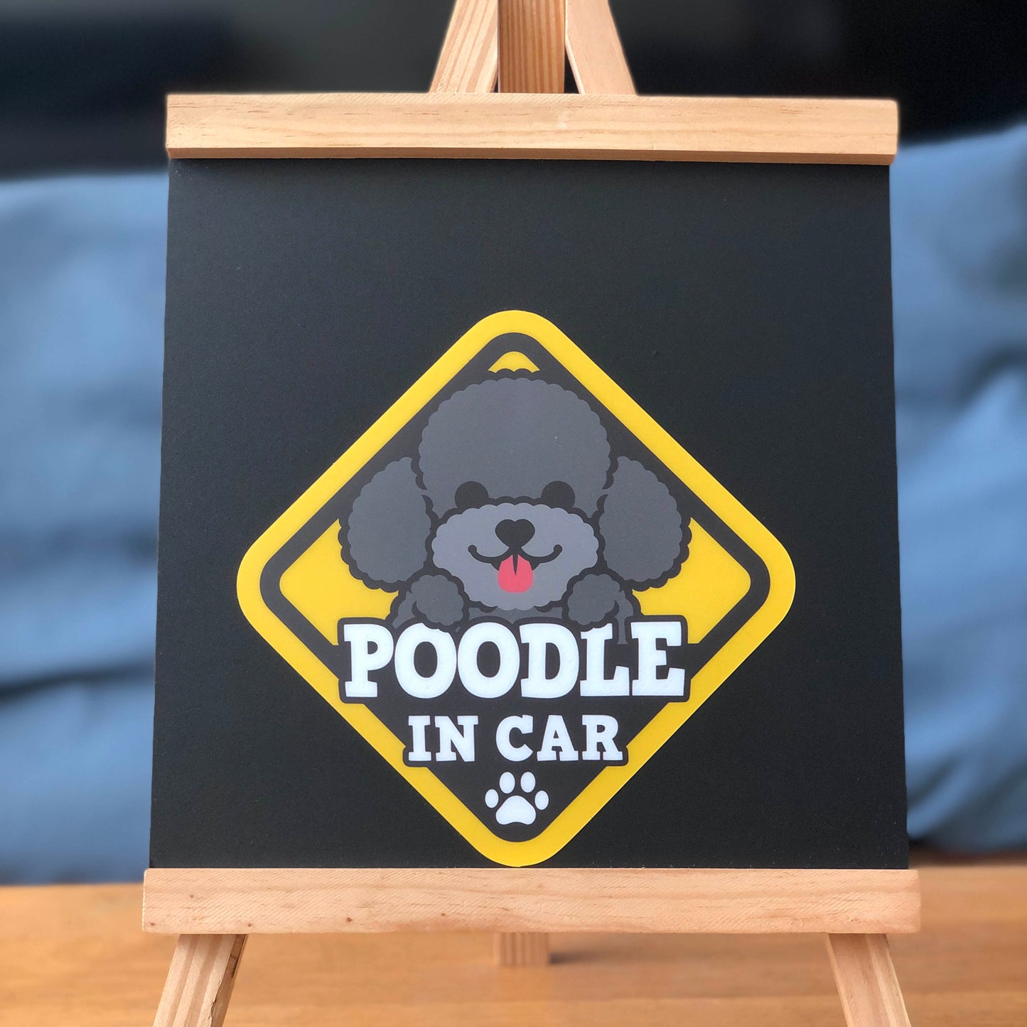Poodle Glass Reverse Car Stickers-In Car 貴婦狗玻璃反車貼-坐車車