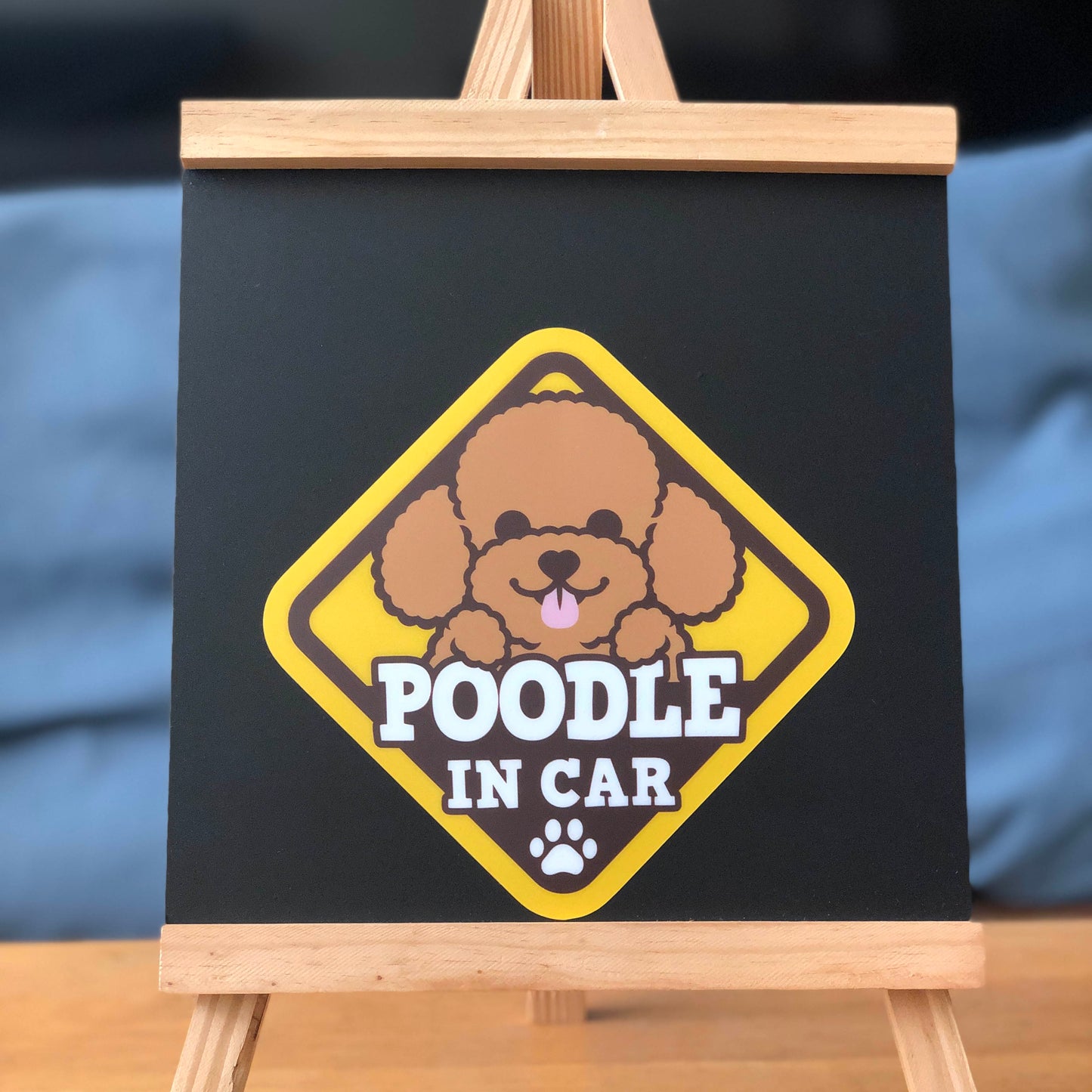 Poodle Glass Reverse Car Stickers-In Car 貴婦狗玻璃反車貼-坐車車