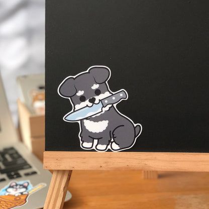 Schnauzer Stickers-Knife 史納莎貼紙-咬刀仔