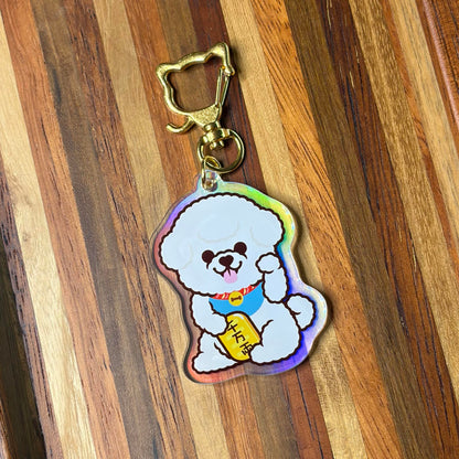 Bichon Keychain-Lucky Dog 比熊犬匙扣-平安招財