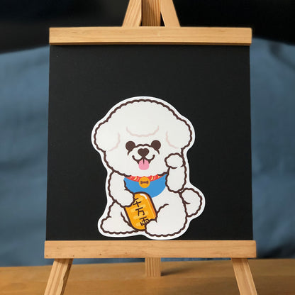 Bichon Large Stickers-Lucky Dog 比熊犬大貼紙-招財狗