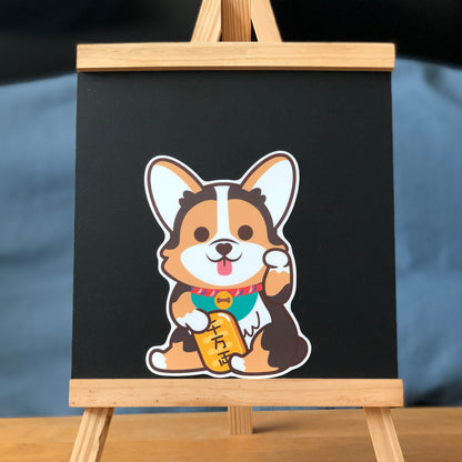 Corgi Large Stickers-Lucky Dog 哥基大貼紙-招財狗