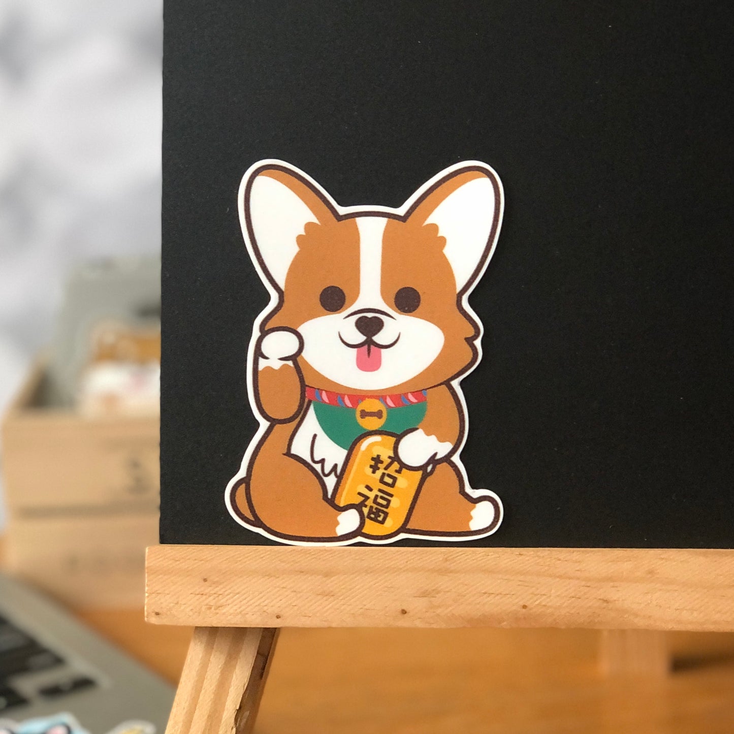 Corgi Stickers-Lucky Dog 哥基貼紙-招財狗