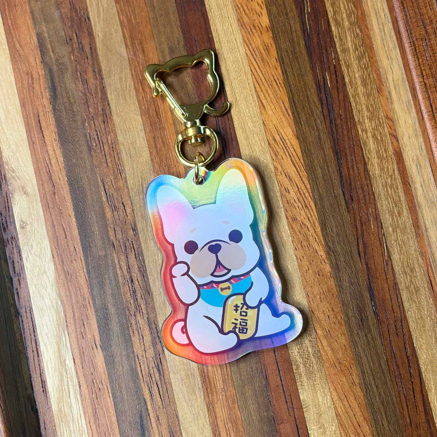 Frenchie Keychain-Lucky Dog 法鬥匙扣-平安招財
