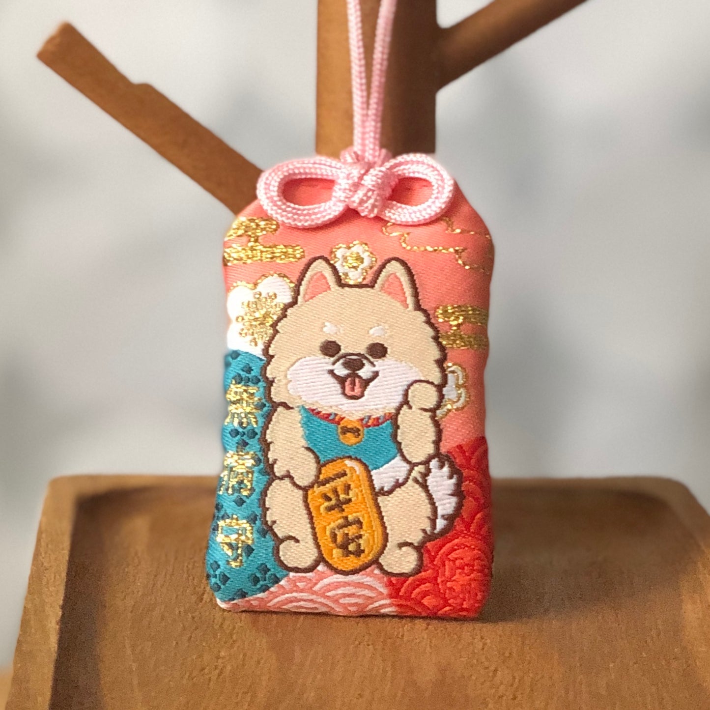 Pomeranian Omamori-Lucky Dog (White) 松鼠狗御守-平安招財 (白)