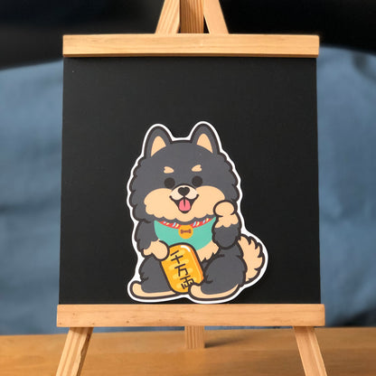 Pomeranian Large Stickers-Lucky Dog 松鼠狗大貼紙-招財狗