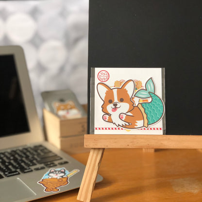 Dachshund Stickers-Mermaid 臘腸狗貼紙-美人魚