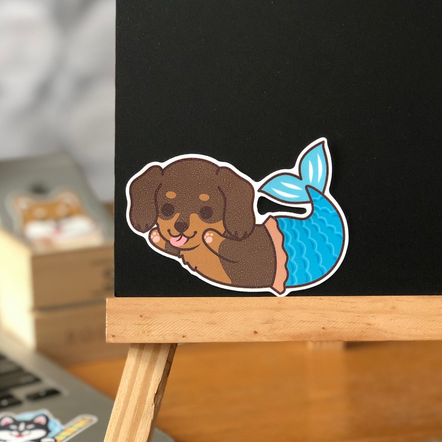 Dachshund Stickers-Mermaid 臘腸狗貼紙-美人魚