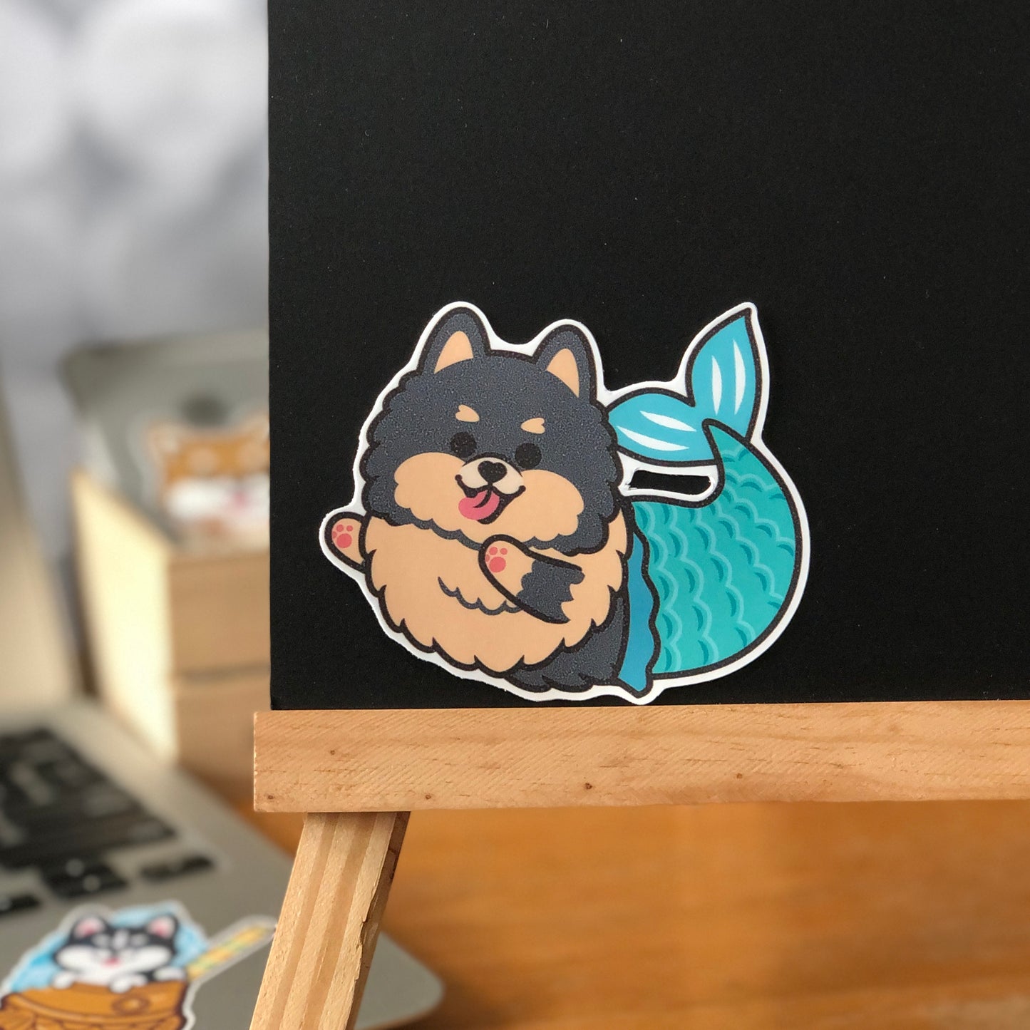 Pomeranian Stickers-Mermaid 松鼠狗貼紙-美人魚