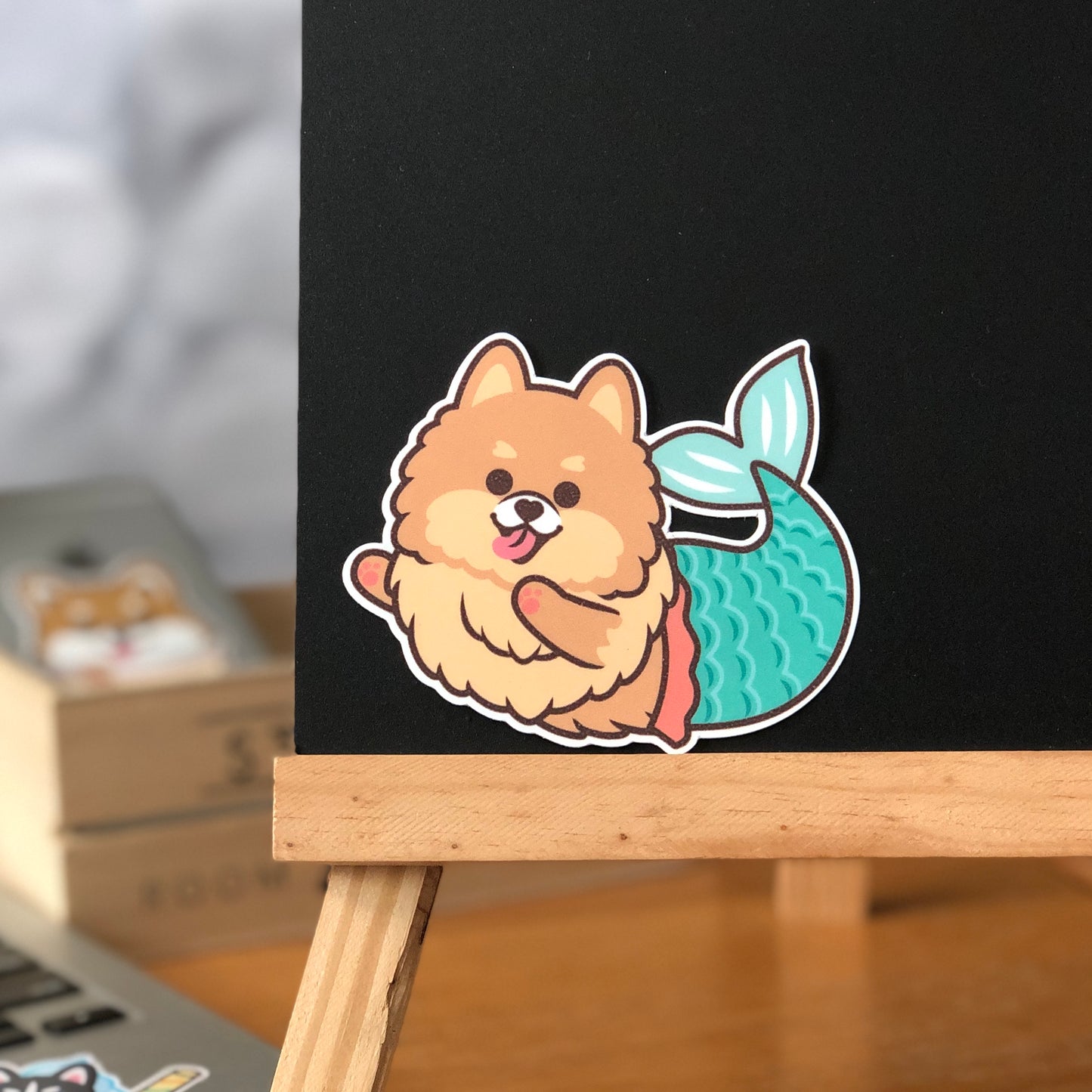 Pomeranian Stickers-Mermaid 松鼠狗貼紙-美人魚
