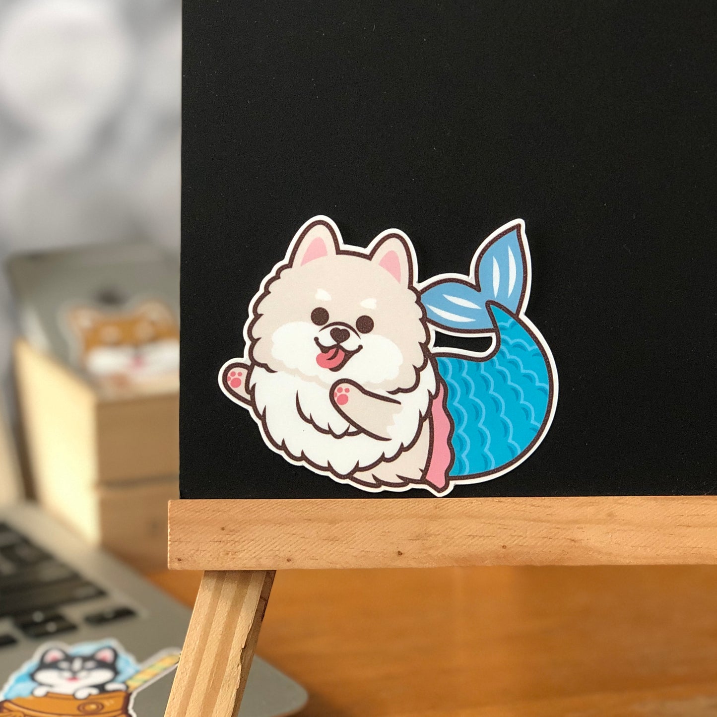 Pomeranian Stickers-Mermaid 松鼠狗貼紙-美人魚