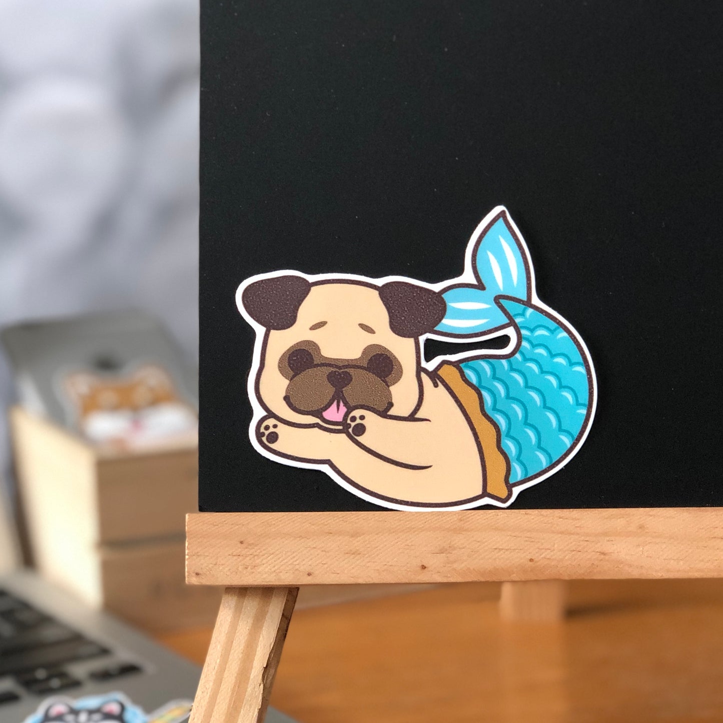 Pug Stickers-Mermaid 八哥貼紙-美人魚