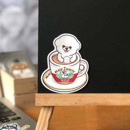 Bichon Stickers-HK Milk Tea 比熊犬貼紙-港式奶茶