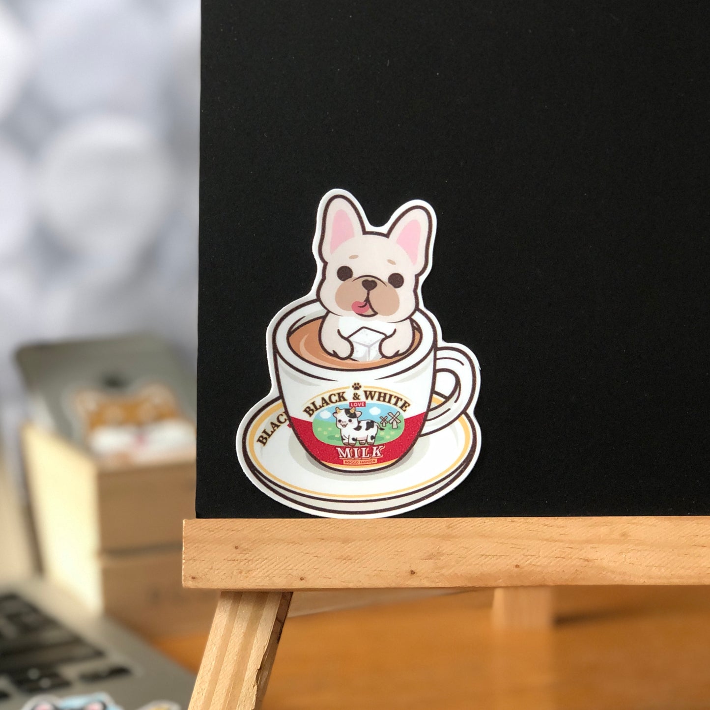 Frenchie Stickers-HK Milk Tea 法鬥貼紙-港式奶茶
