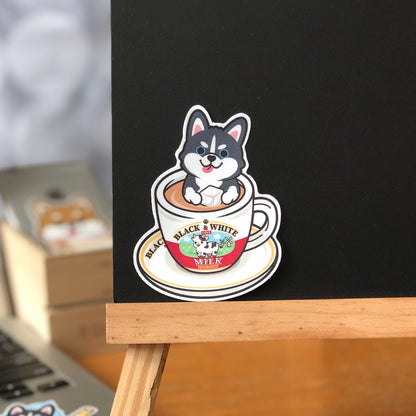 Husky Stickers-HK Milk Tea 雪橇狗貼紙-港式奶茶