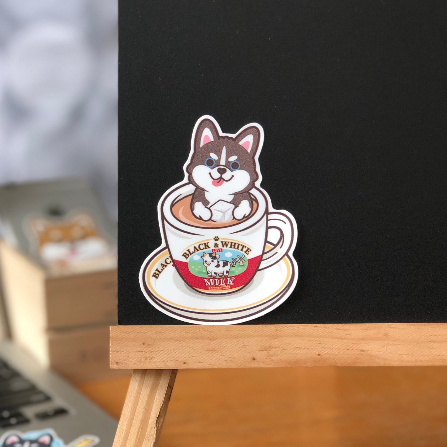 Husky Stickers-HK Milk Tea 雪橇狗貼紙-港式奶茶
