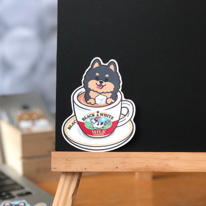 Pomeranian Stickers-HK Milk Tea 松鼠狗貼紙-港式奶茶