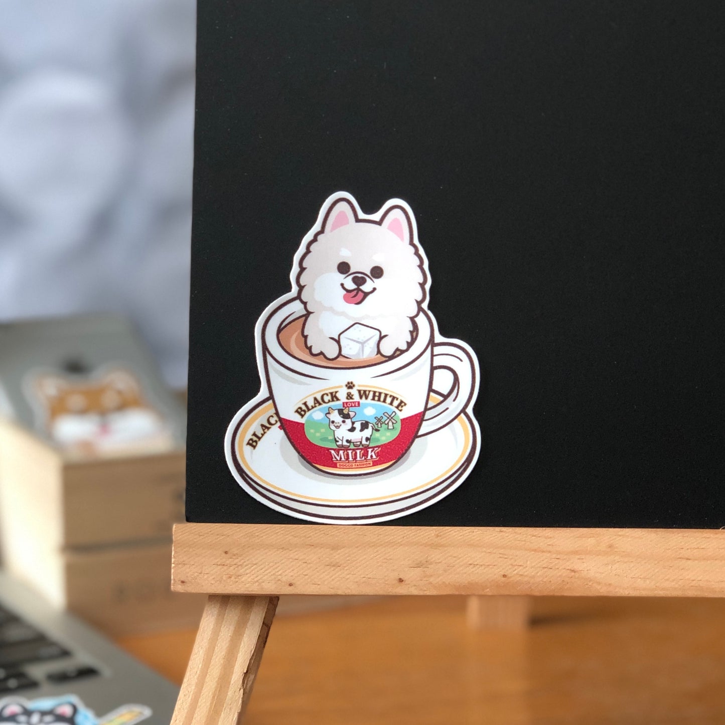 Pomeranian Stickers-HK Milk Tea 松鼠狗貼紙-港式奶茶