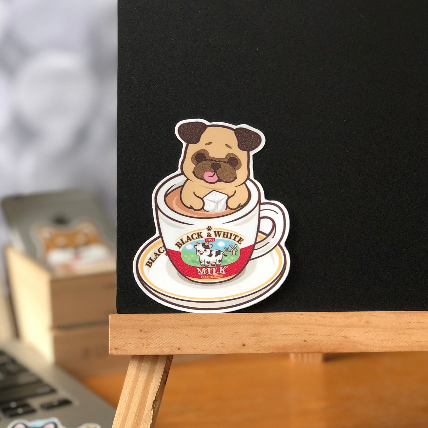 Pug Stickers-HK Milk Tea 八哥貼紙-港式奶茶