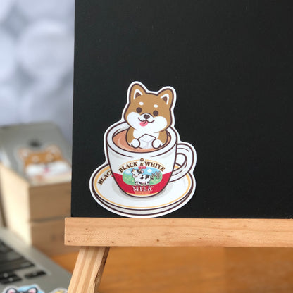 Shiba Stickers-HK Milk Tea 柴犬貼紙-港式奶茶