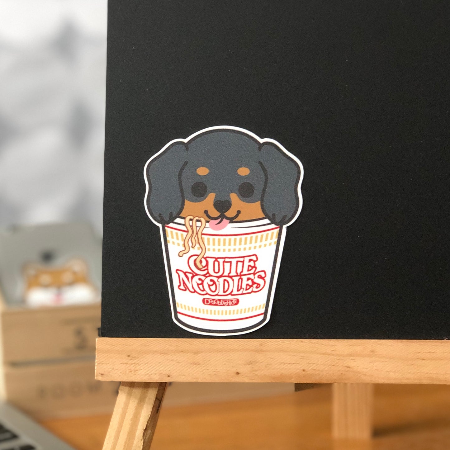Dachshund Stickers-Cup Noodle 臘腸狗貼紙-杯麵
