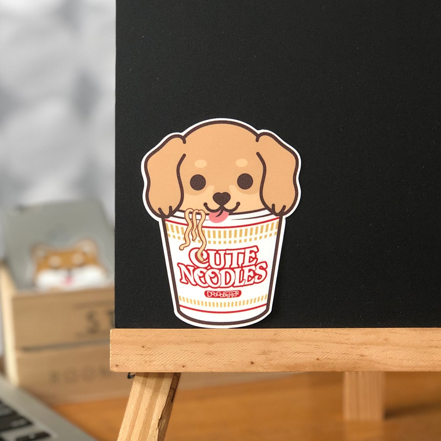 Dachshund Stickers-Cup Noodle 臘腸狗貼紙-杯麵