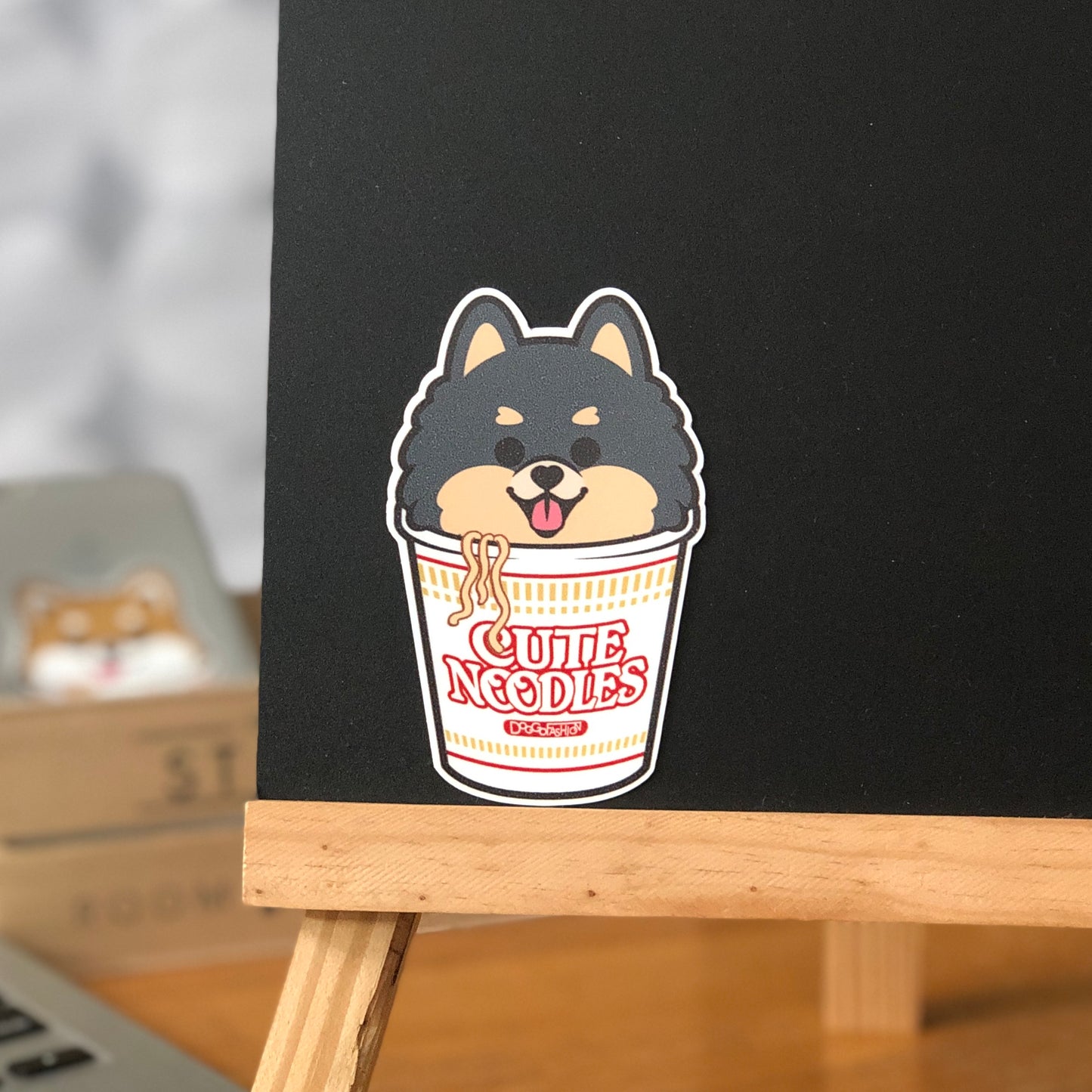 Pomeranian Stickers-Cup Noodle 松鼠狗貼紙-杯麵