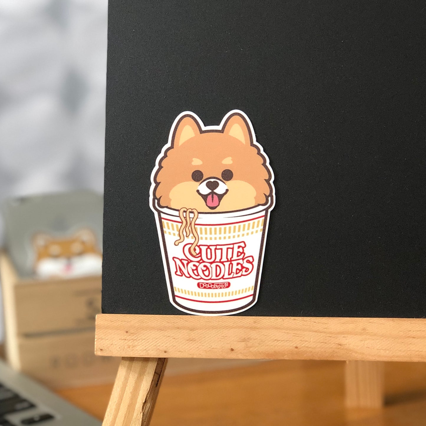 Pomeranian Stickers-Cup Noodle 松鼠狗貼紙-杯麵
