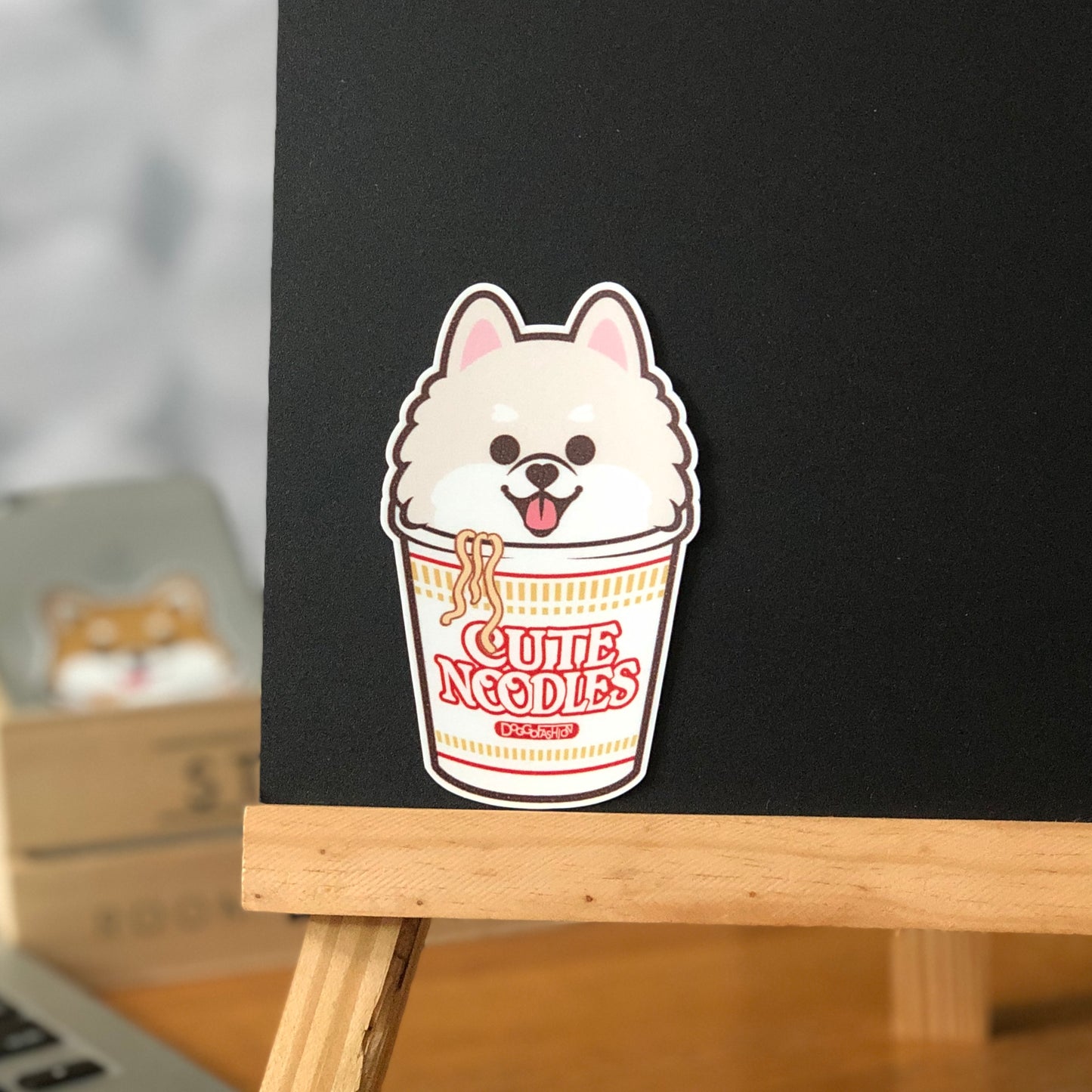Pomeranian Stickers-Cup Noodle 松鼠狗貼紙-杯麵