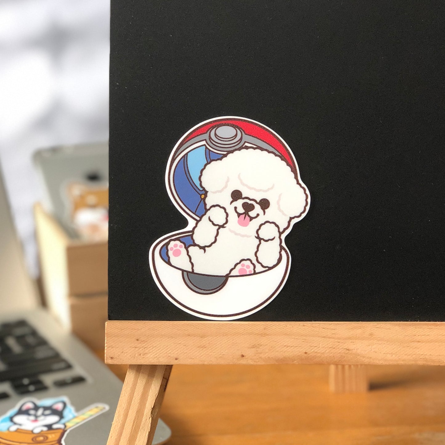 Bichon Stickers-Pokeball 比熊犬貼紙-精靈球