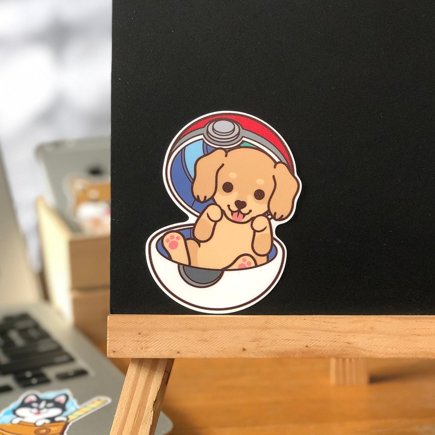 Dachshund Stickers-Pokeball 臘腸狗貼紙-精靈球