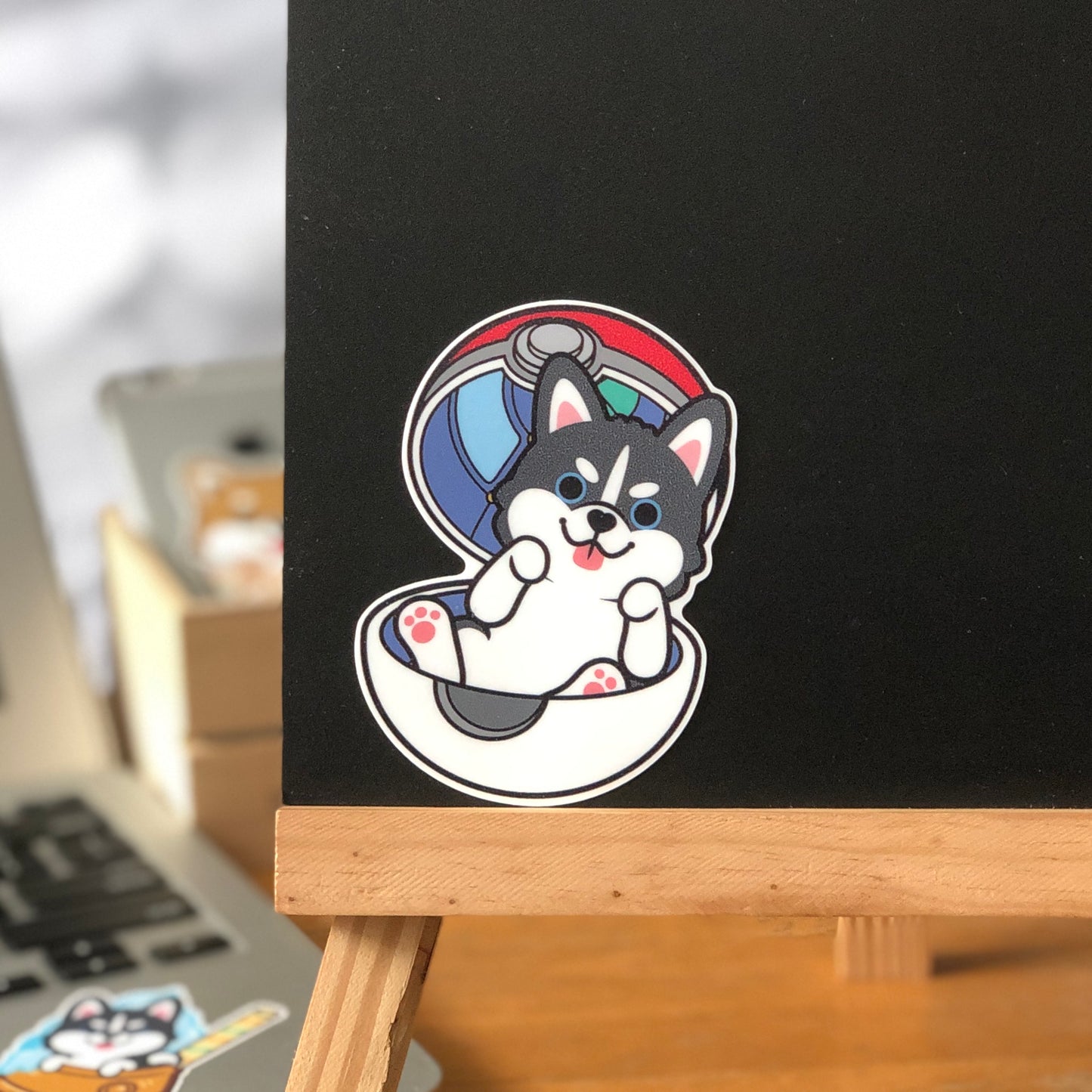 Husky Stickers-Pokeball 雪橇狗貼紙-精靈球