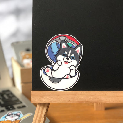 Husky Stickers-Pokeball 雪橇狗貼紙-精靈球