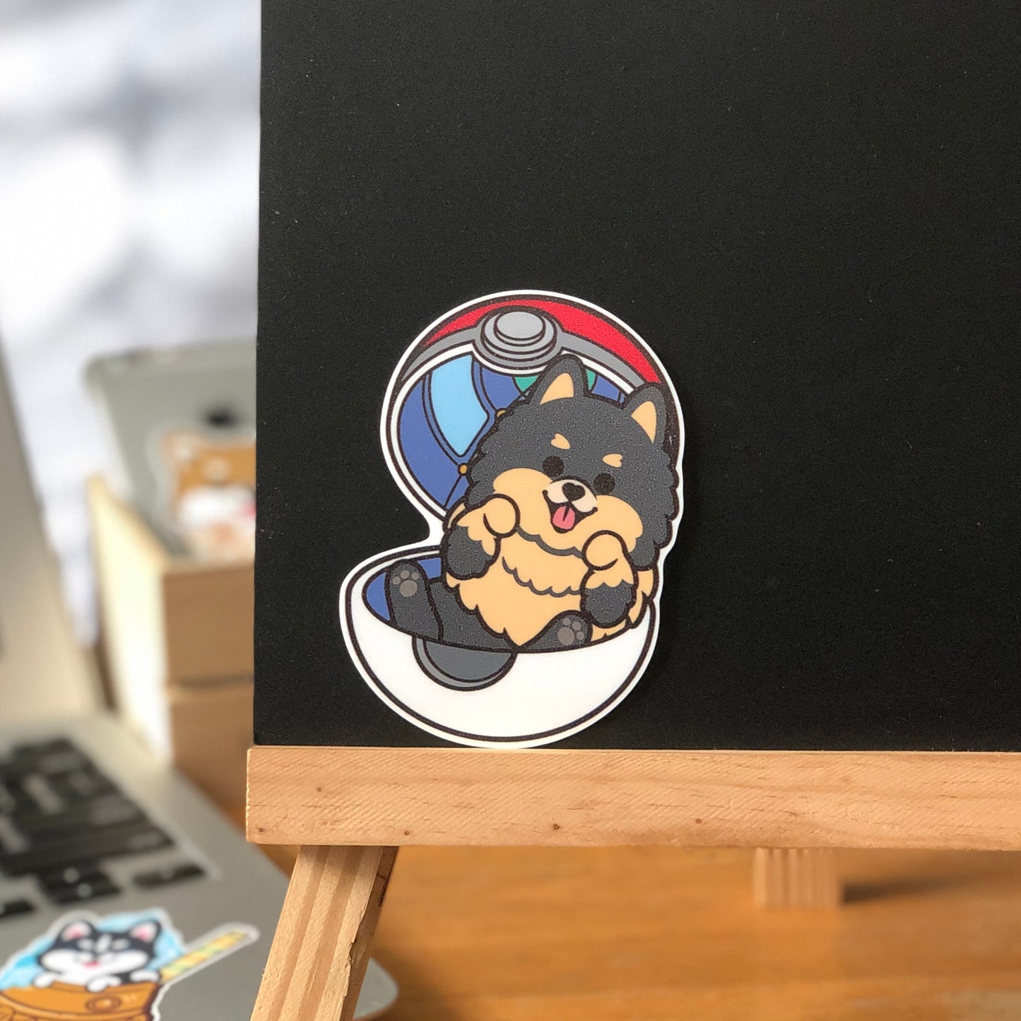 Pomeranian Stickers-Pokeball 松鼠狗貼紙-精靈球