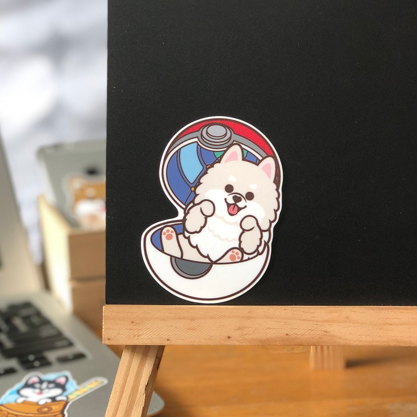 Pomeranian Stickers-Pokeball 松鼠狗貼紙-精靈球