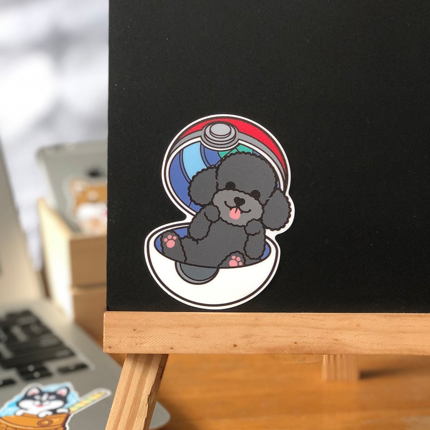 Poodle Stickers-Pokeball 貴婦狗貼紙-精靈球