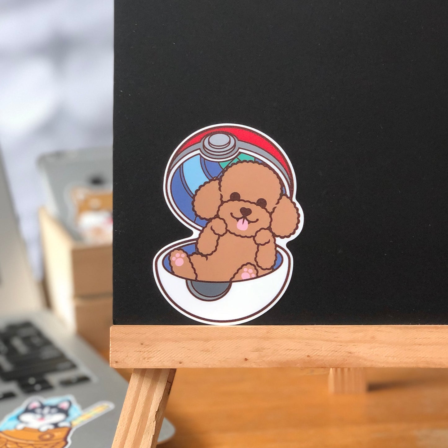 Poodle Stickers-Pokeball 貴婦狗貼紙-精靈球