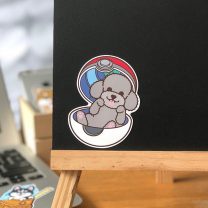 Poodle Stickers-Pokeball 貴婦狗貼紙-精靈球