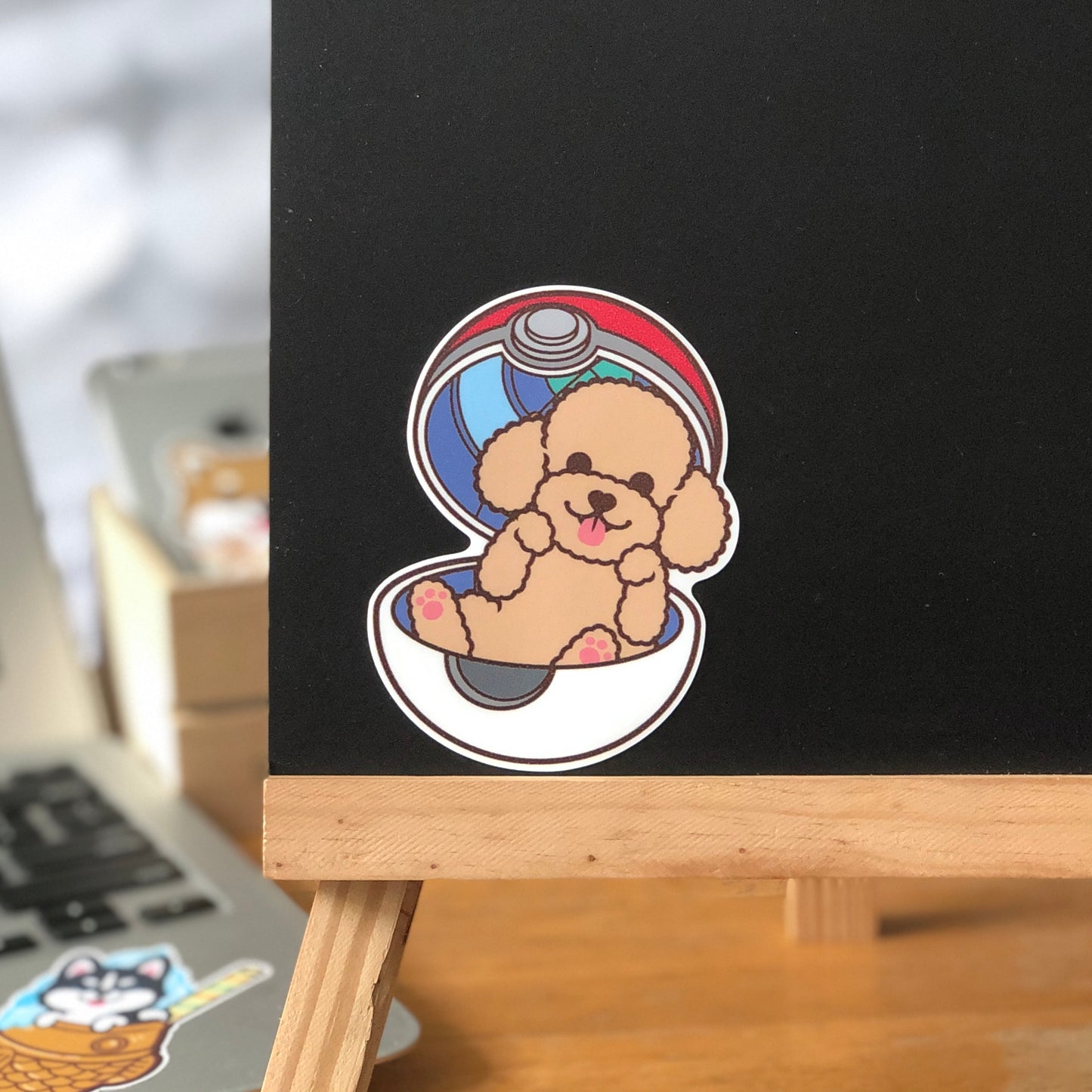 Poodle Stickers-Pokeball 貴婦狗貼紙-精靈球