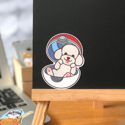 Poodle Stickers-Pokeball 貴婦狗貼紙-精靈球
