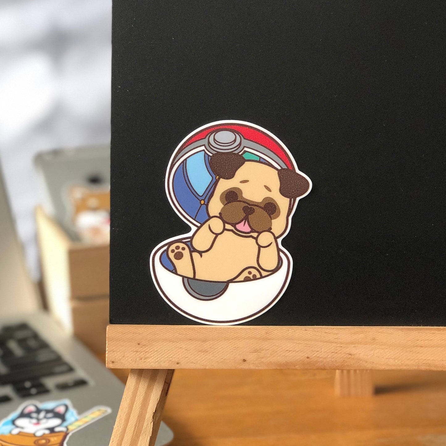 Pug Stickers-Pokeball 八哥貼紙-精靈球