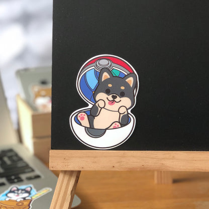 Shiba Stickers-Pokeball 柴犬貼紙-精靈球