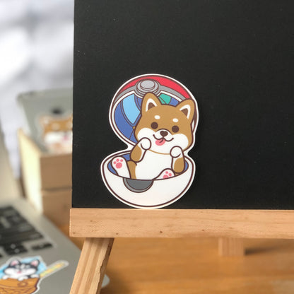 Shiba Stickers-Pokeball 柴犬貼紙-精靈球